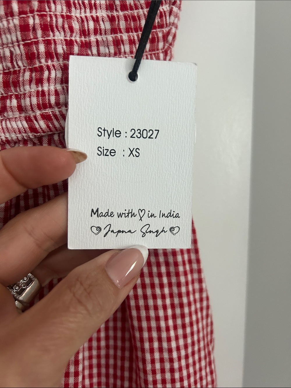 Japna Pink Gingham Maxi Dress - Picture 2 of 4